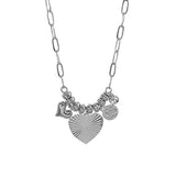 Vcr-r R Heart Pendant Cr Charm Neck Len:16+3in