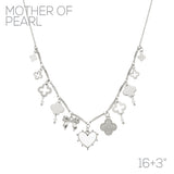 Vwh-r R Heart Bow Pearl Necklace Len:16+3in