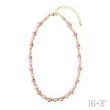 Ro-g G Flower Bead Accent Disc Neck Len:16+3in
