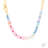 Lmu-g G Multi Candy Bead Pearl Neck Len:18in