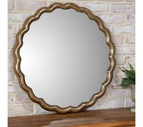 26.5 Ant. Brass Scallop Edge Mirror