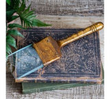 *inner* Ant. Brass Paintbrush Mag. Glass
