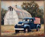 American Blue Truck W/ Barn