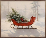 Beautiful Red Sleigh 20x16