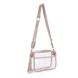 Taupe Clear Purse With Tassel