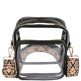 Black Clear Bag With Design Strap