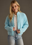 Light Blue Washed Quilted Jacket