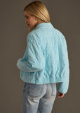 Light Blue Washed Quilted Jacket