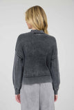Washed Mock Neck Sweater