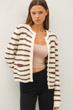 Knit Striped Open Cardigan