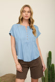 Henley Ruched Shoulder