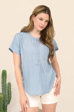 Striped Chambray Top