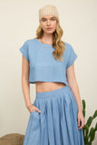 Boat Neck Boxy Crop Top