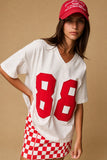88 Varsity Graphic Tee | White/red
