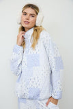 Winter Motif Patchwork Long Sleeve Knit Top