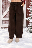 Corduroy Drawstring Wide Leg Pants