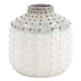 Cream And Tan Dimpled Vase