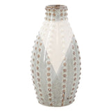 Cream And Tan Dimpled Tall Vase