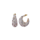 Cr-g G Crystal Teardrop Hoop  Size:0.4x0.9in