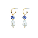 Sa-g G Blue Baroque Pearl Earring  Size:0.39x1.01in
