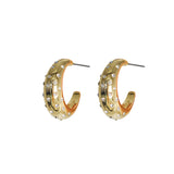 Cr-g G Crescent Hoop Post Earring  Size:0.3x1in