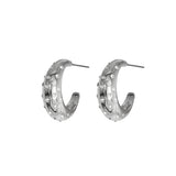 Cr-r R Crescent Hoop Post Earring  Size:0.3x1in