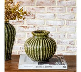 7 Green Terra Cotta Rounded Vase