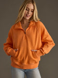 Orange Quarter Zip Sweatshirt