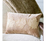 12 X 18 Velvet Tan Leaf Pillow
