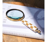 *inner* 9 Tan Check Magnifying Glass