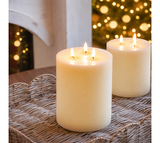 8 Led Ivory 3 Wick Candle