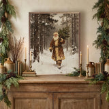 Santa And The Christmas Tree - 8x10