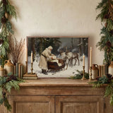 Santa And His Reindeer Sleigh - 24x16
