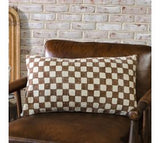 14 X 24 Choc Brown Check Pillow