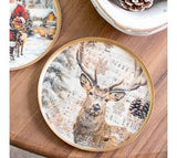 7 Winter Deer Scene Plate