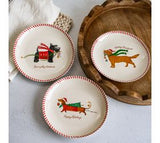 3 Asst. Festive Dog Plates