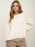 Exposed Seam Contrast Trim Knit Top