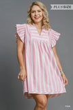 Stripe V-neck Dress