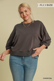 Curvy Charcoal Cupro Crewneck