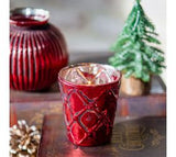 3 Red Check Taper Candle Holder
