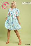 Multi Flower V-neck Dress