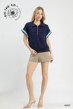 Zip Front Casual Knit Top