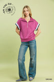Zip Front Casual Knit Top