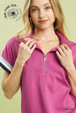 Zip Front Casual Knit Top