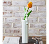 8.75h White Skinny Bunny Vase