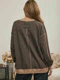 Exposed Seam Contrast Trim Knit Top