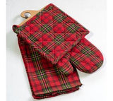 3 Pc Holiday Plaid Mit, Towel & Potholder Set