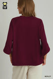 Round Hem Raglan Sleeve Top