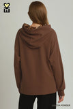 Brushed Waffle Knit Animal Print Hoodie