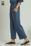 Denim Knit Barrel Pants